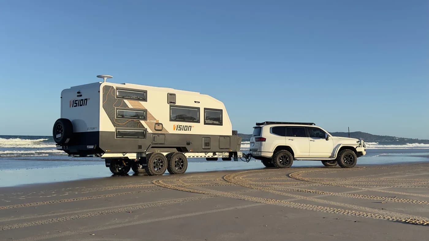 Example of Vision RV behind a vehicle - where your truck can go, the Van can follow after!